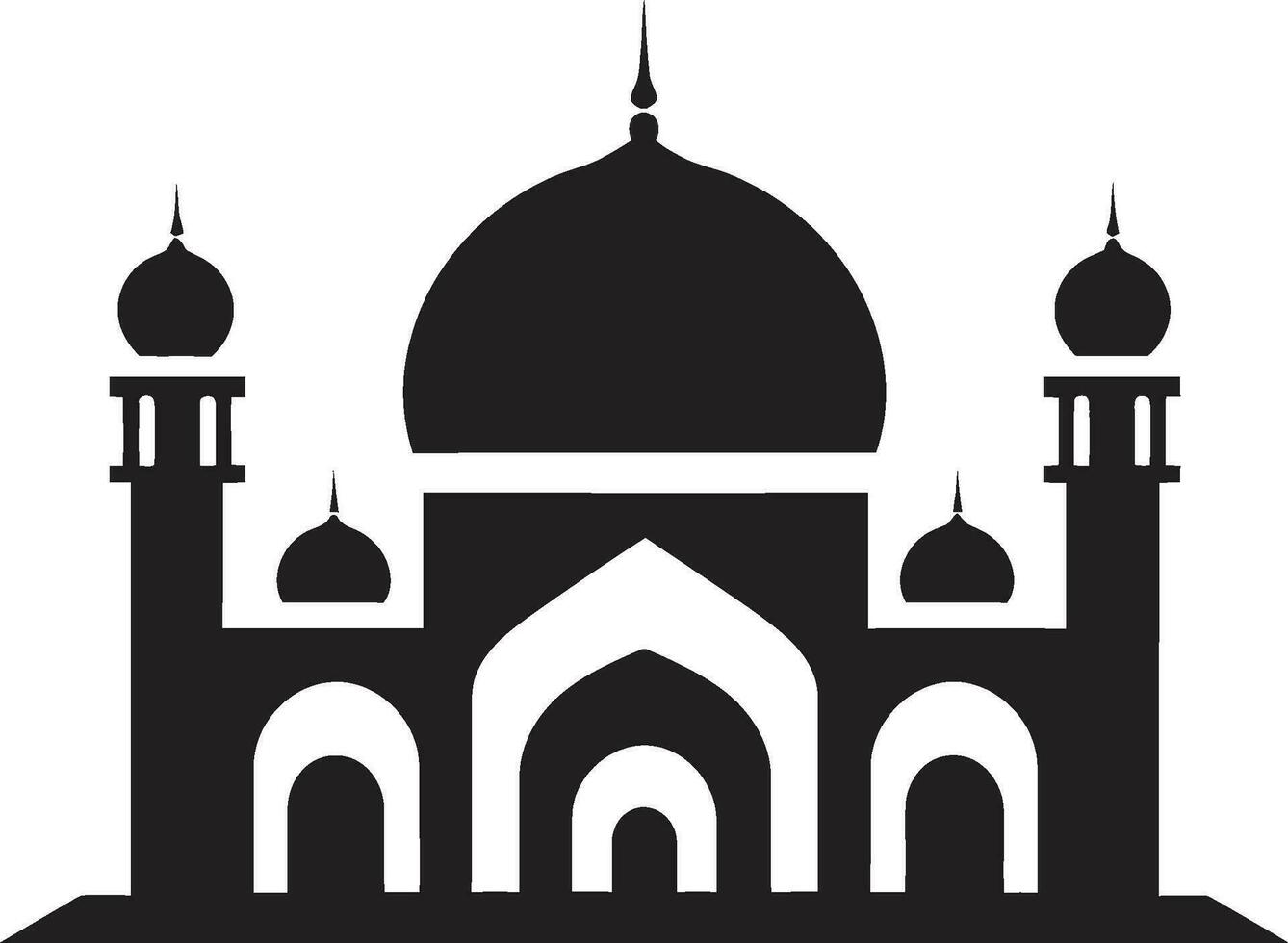 Sanctified Serenity Mosque Icon Vector Divine Dwelling Emblematic Mosque Icon