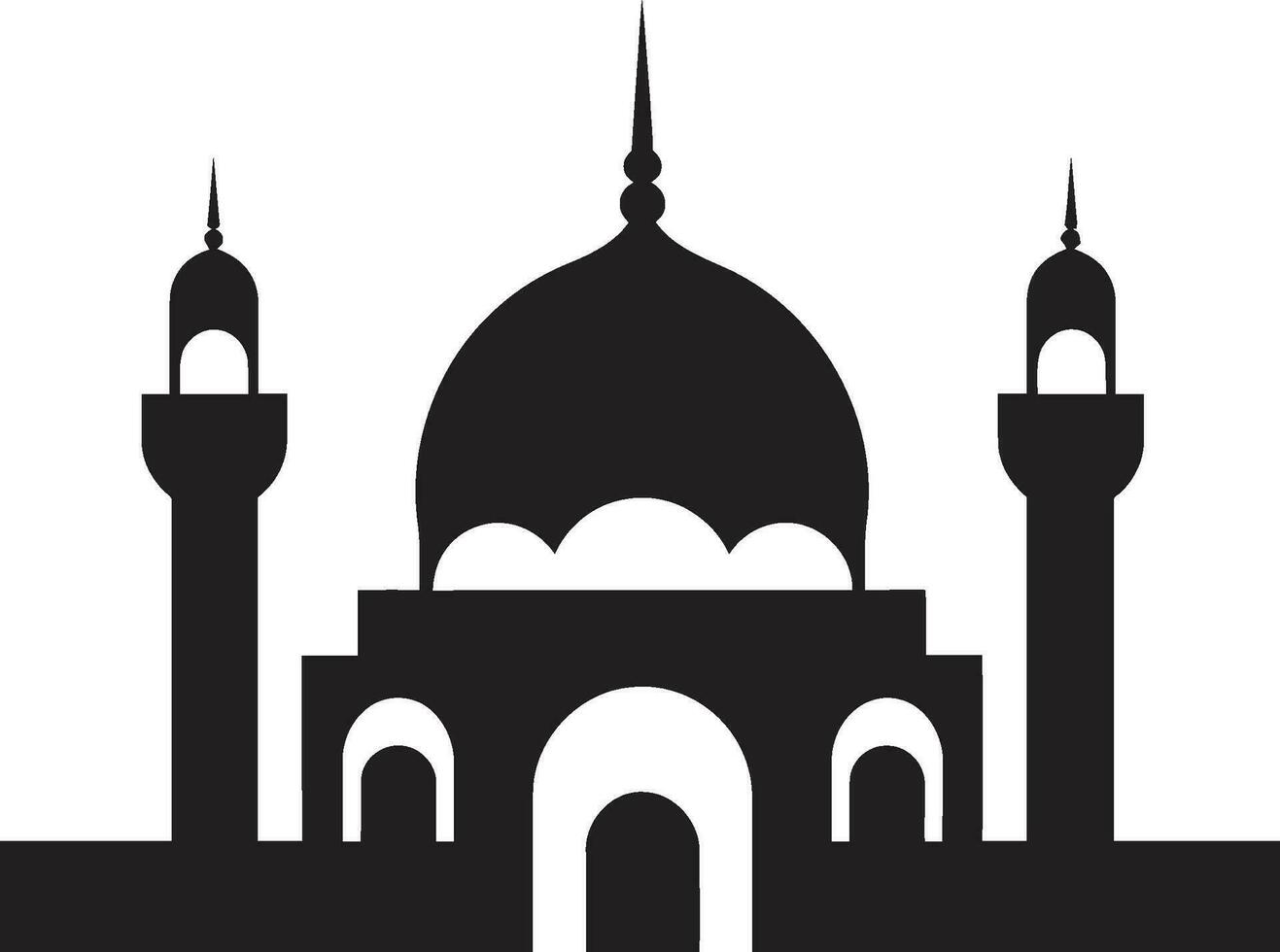 Hallowed Hallmark Iconic Mosque Emblem Mosque Majesty Emblematic Logo Vector