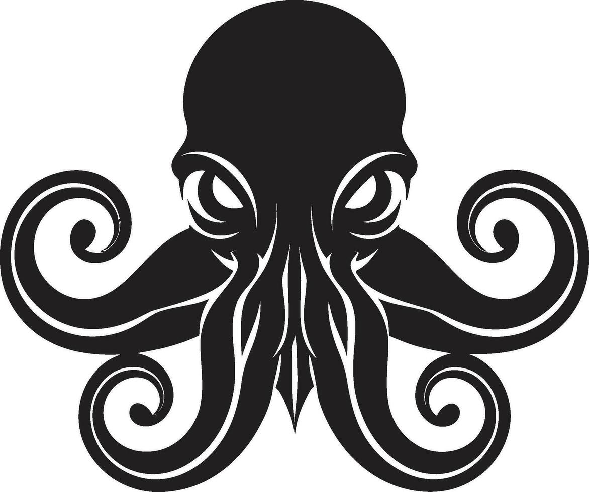 marina mosaico pulpo logo diseño tentáculo tranquilidad emblemático icono vector