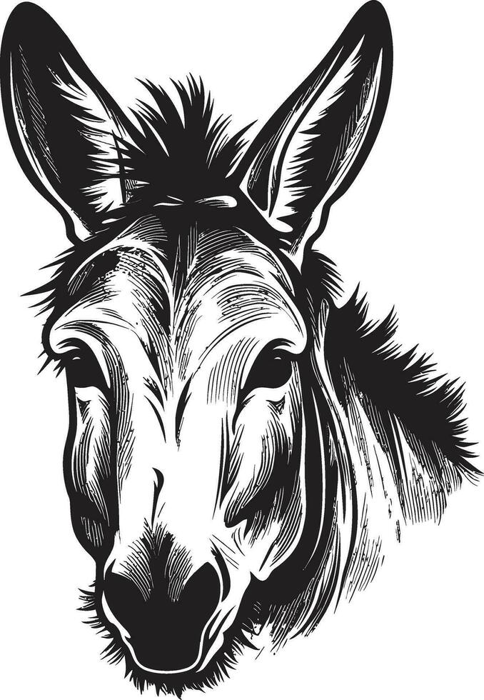 Hoofed Honor Donkey Iconic Emblem Mule Majesty Donkey Logo Vector