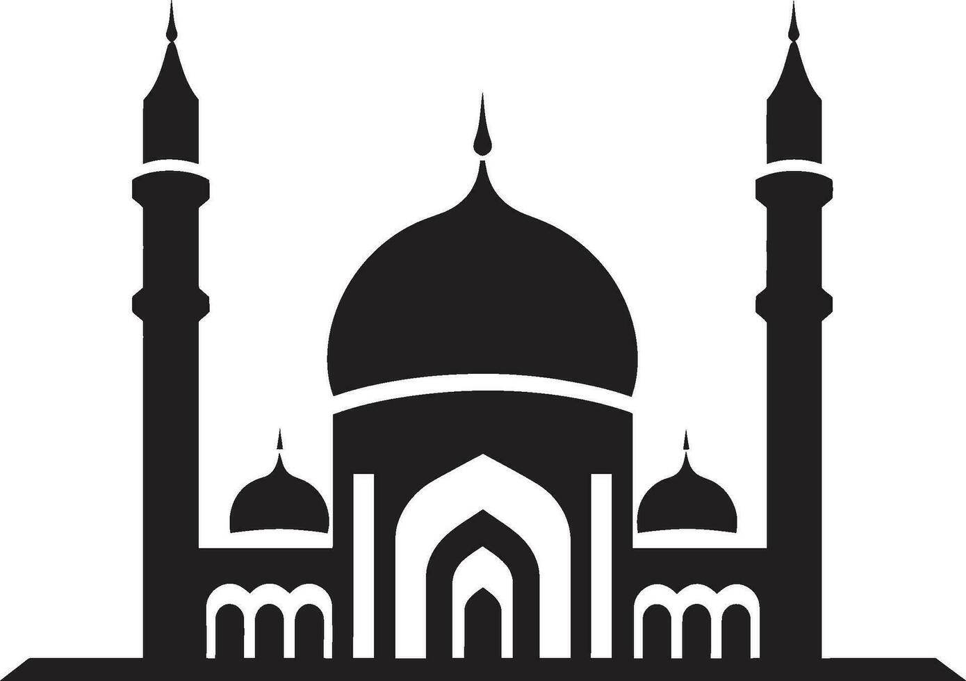 Celestial Citadel Emblematic Mosque Design Sanctified Structure Mosque Icon Vector