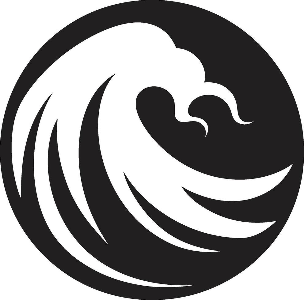 Crest Cascade Minimalist Wave Emblem Design Wave Whisper Water Wave Icon Vector