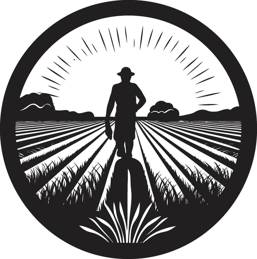 verde hectáreas emblema agricultura logo diseño rural raíces agricultura icono vector