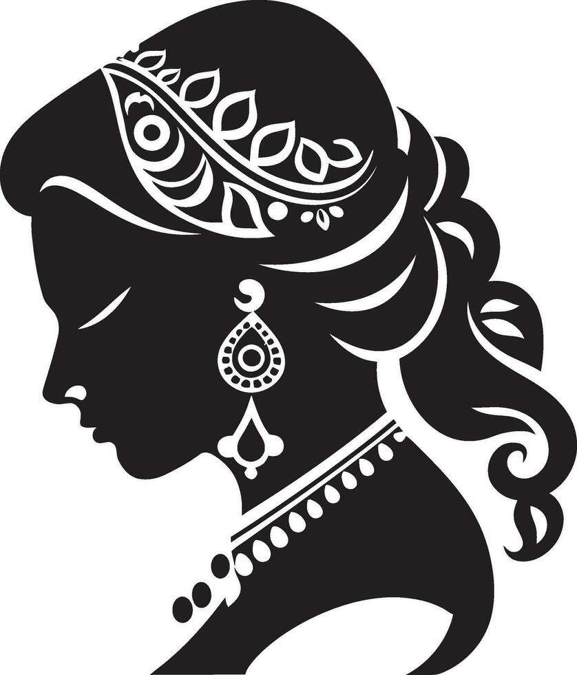 Elegant Ethos Bride Iconic Vector Royal Rite Indian Bride Logo