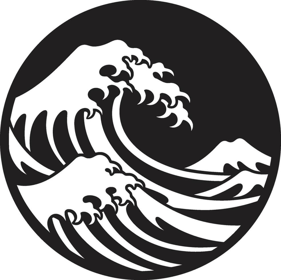 Liquid Lineage Water Wave Icon Vector Zen Wave Minimalist Wave Logo Design