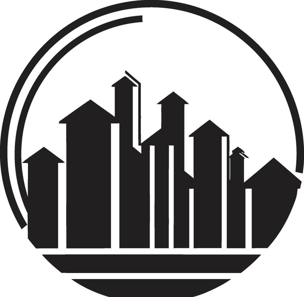 élite fincas emblemático propiedad icono urbano utopía real inmuebles icono diseño vector