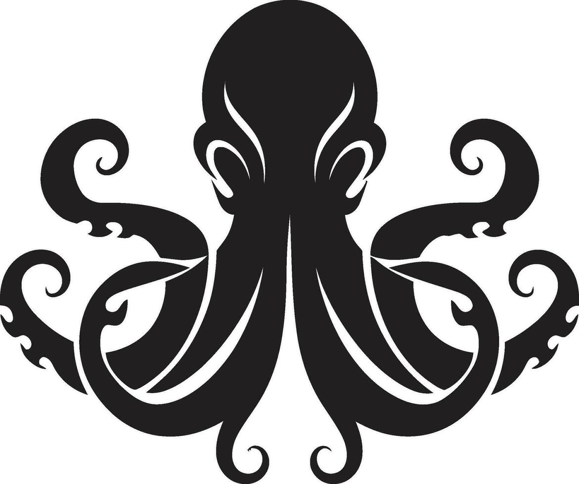 tinta elegancia pulpo icónico emblema kraken creaciones pulpo logo vector