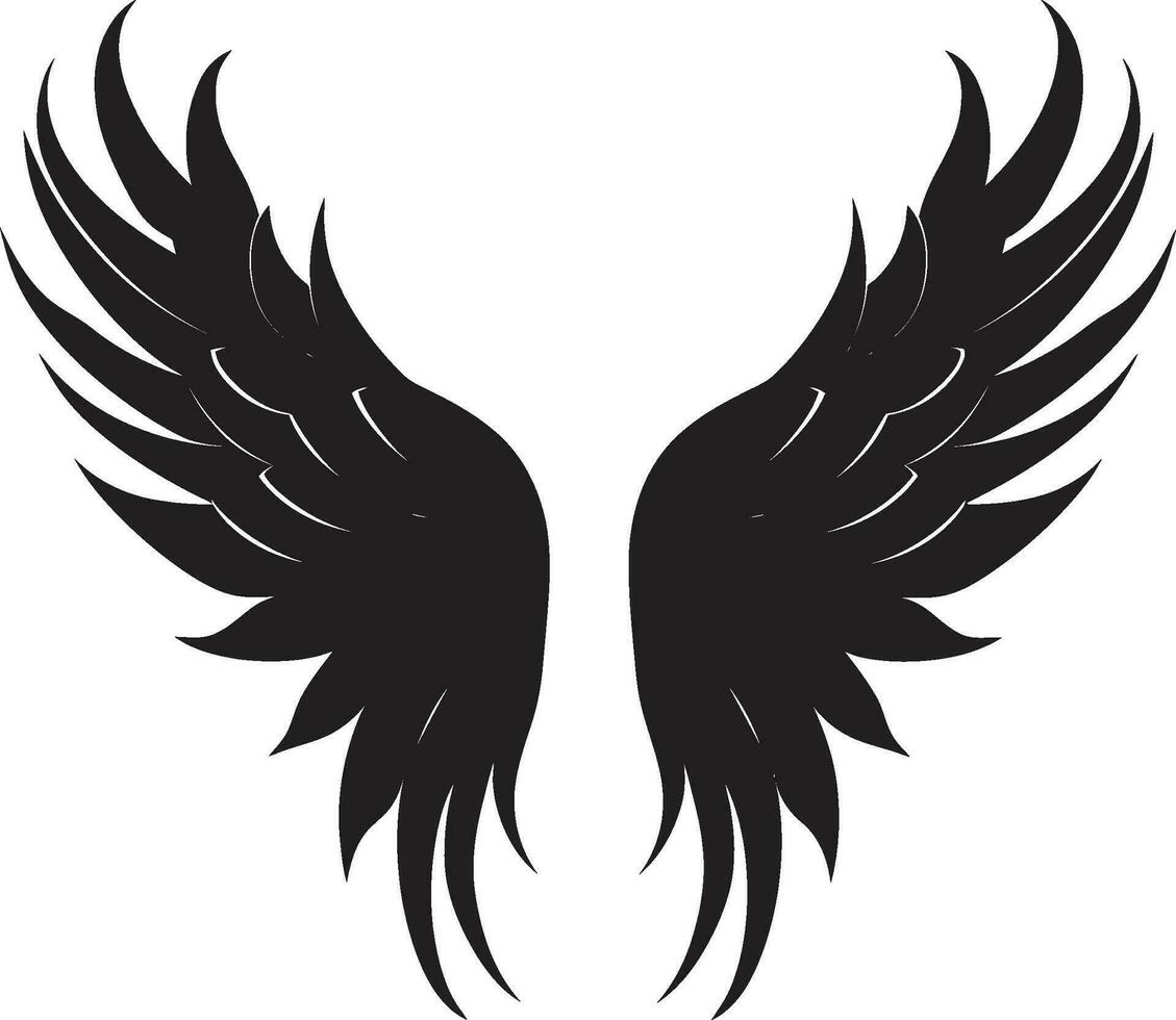 celestial aureola emblema de alas sereno serafín icónico ángel diseño vector