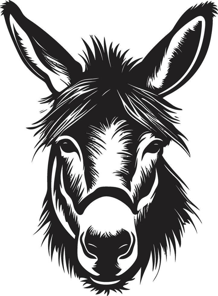 Equine Emblem Donkey Logo Design Hoofed Honor Donkey Iconic Emblem vector