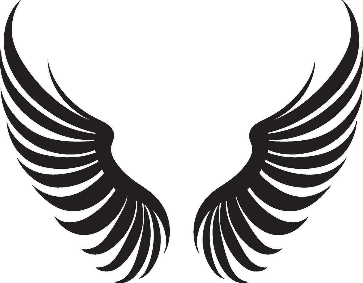 Angelic Aura Wings Logo Vector Graceful Guardian Angelic Icon