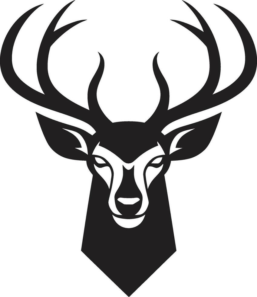 Majestic Stag Deer Head Emblem Vector Icon Wilderness Elegance Deer Head Vector Logo