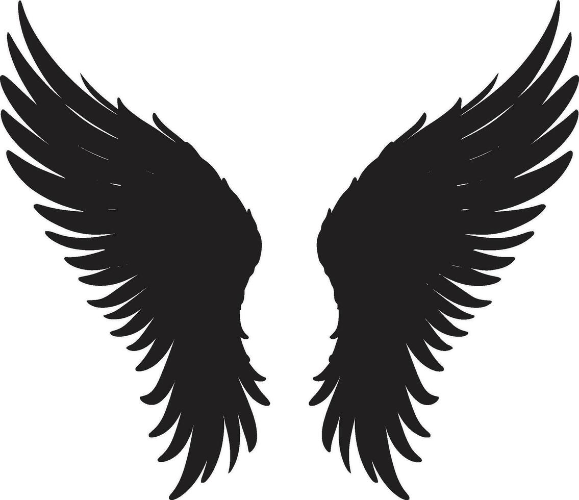 Seraphic Soar Iconic Wings Design Divine Radiance Emblematic Angel Icon vector