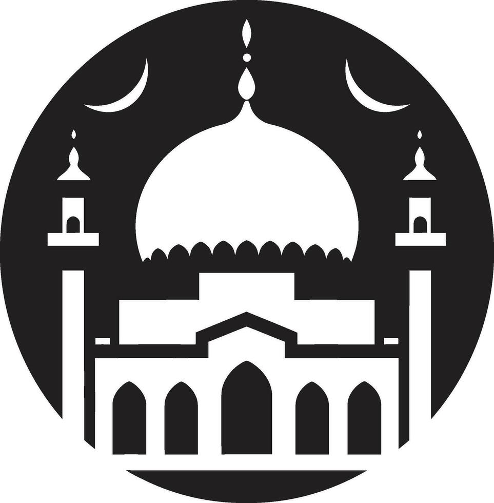 Divine Design Iconic Mosque Vector Heavenly Hues Emblematic Mosque Icon