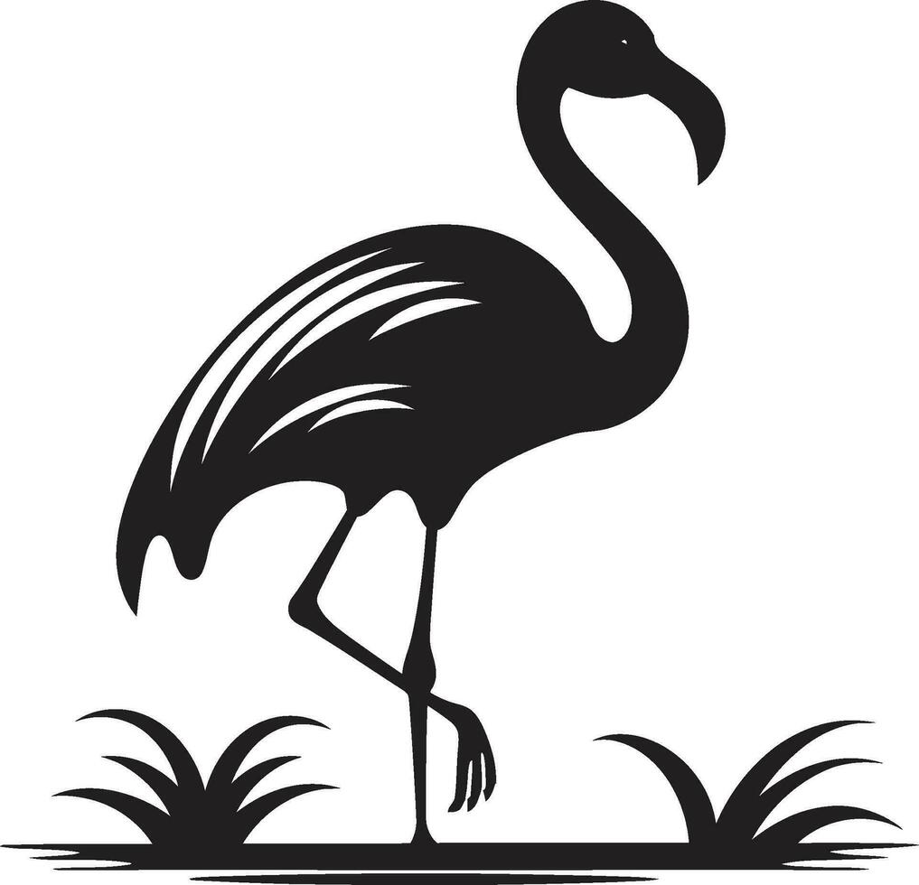 Tropical Elegance Bird Emblem Vector Design Coral Flair Flamingo Icon Logo Design