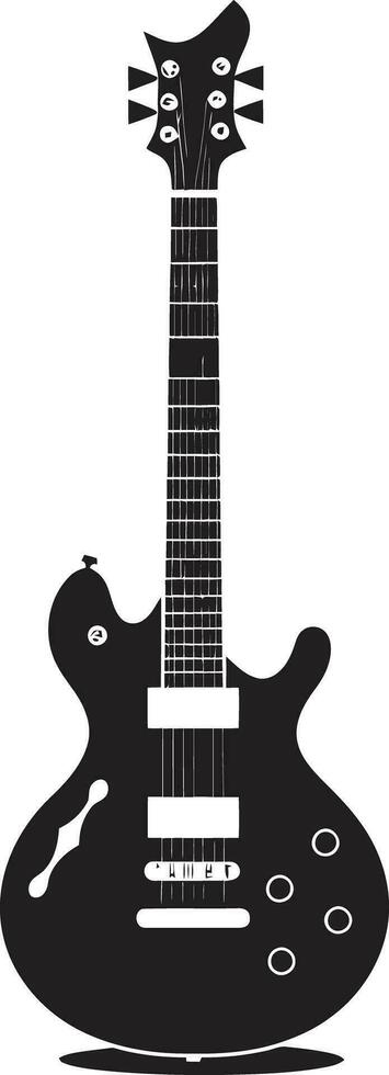 Fretboard Fusion Guitar Emblem Design Harmonic Heritage Guitar Icon Vector