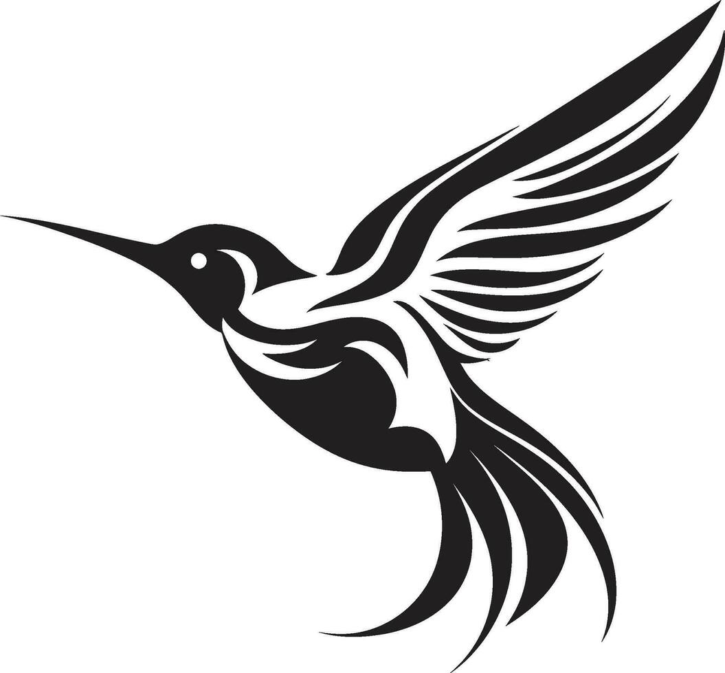 etéreo elegancia colibrí emblemático vuelo fantasía colibrí logo Arte vector