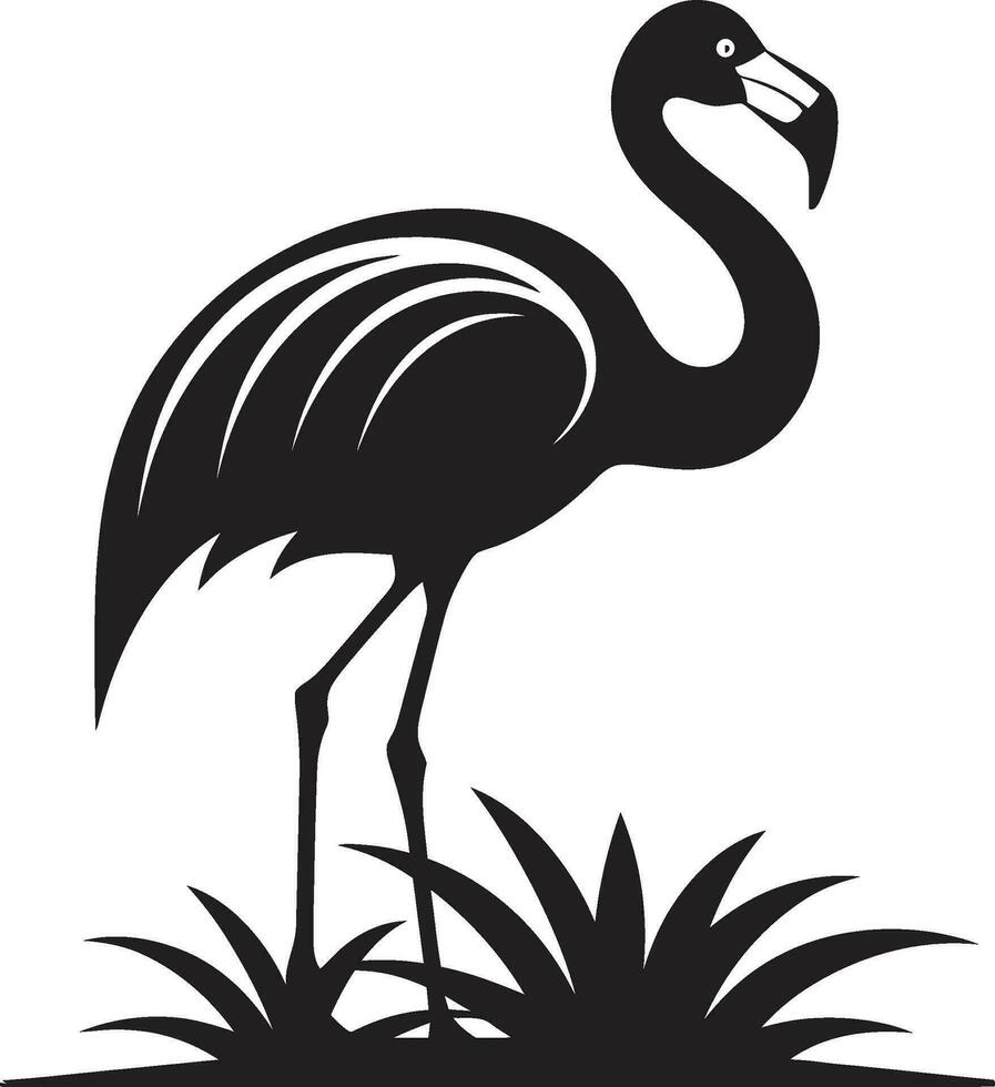 Radiant Coast Flamingo Bird Emblem Vector Elegant Plumage Flamingo Iconic Logo Design