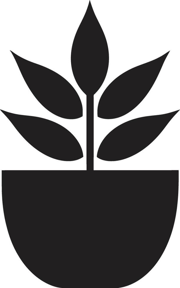 Natures Palette Plant Logo Design Botanical Balance Emblematic Plant Icon vector