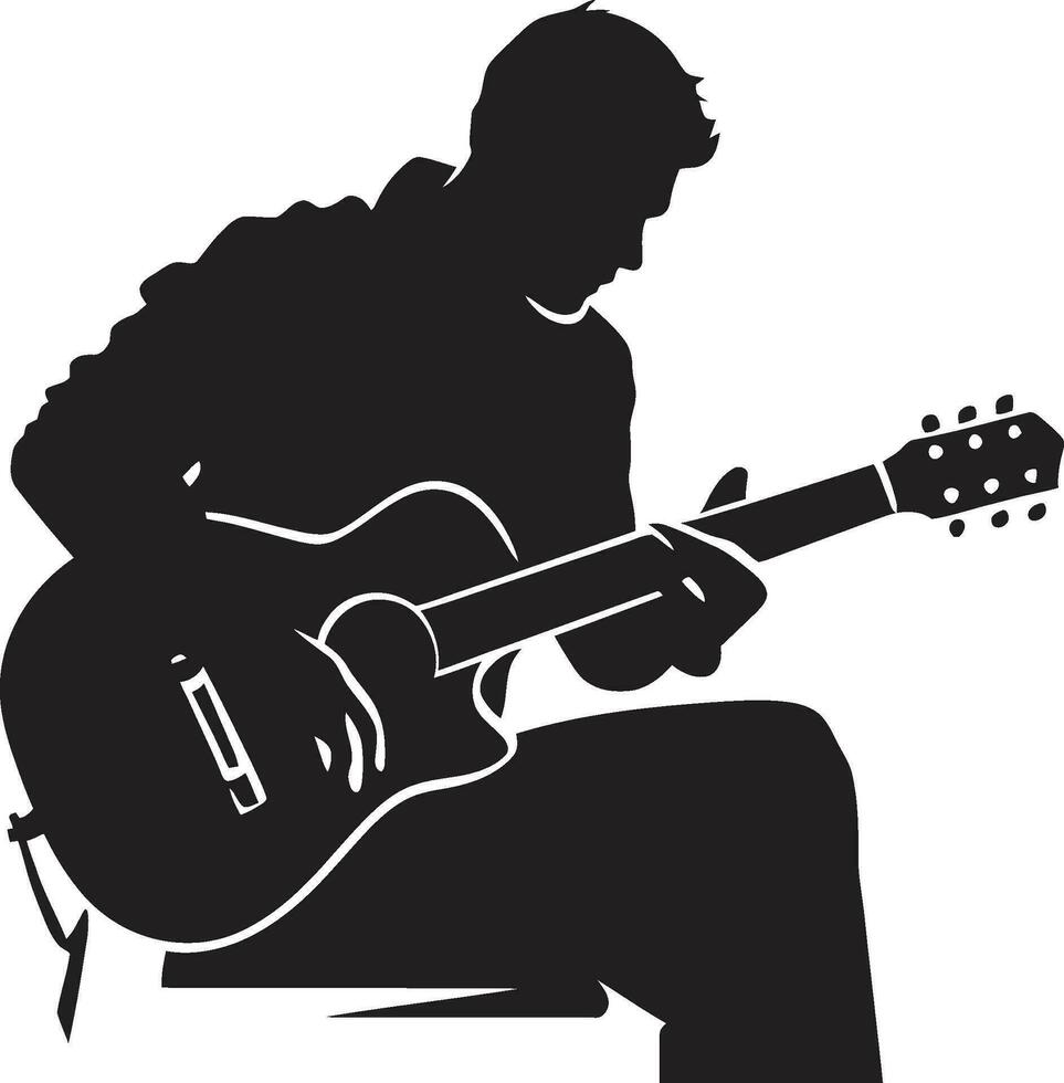 Melodic Muse Guitarist Logo Graphic Serenade Style Musician Vector Symbol