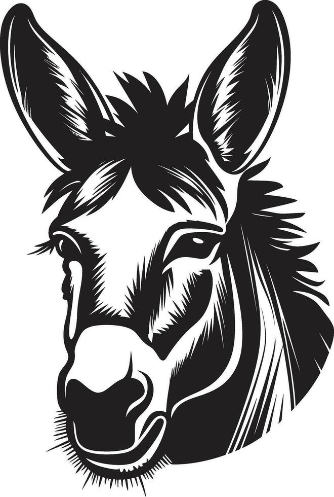 Mule Majesty Donkey Logo Vector Noble Nag Emblematic Design