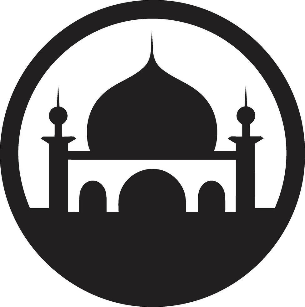 Celestial Citadel Emblematic Mosque Design Sanctified Structure Mosque Icon Vector