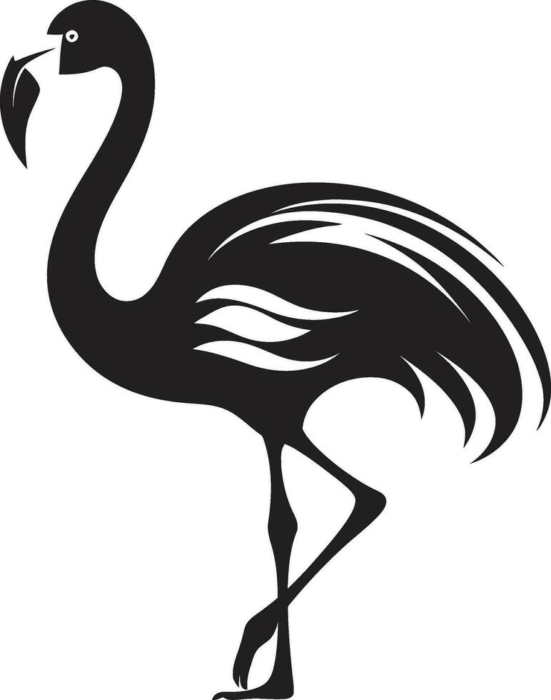 Vibrant Feathers Flamingo Emblem Design Flamingo Fantasy Logo Design Vector Art