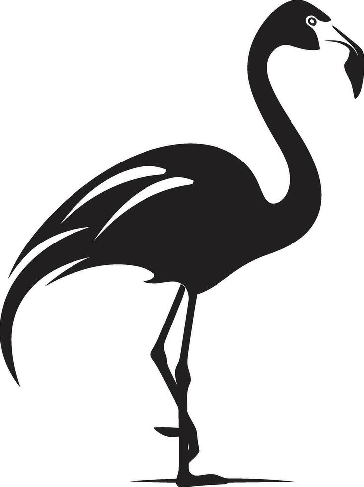 Tropical Tranquility Bird Emblem Vector Design Coral Serenity Flamingo Icon Logo Vector