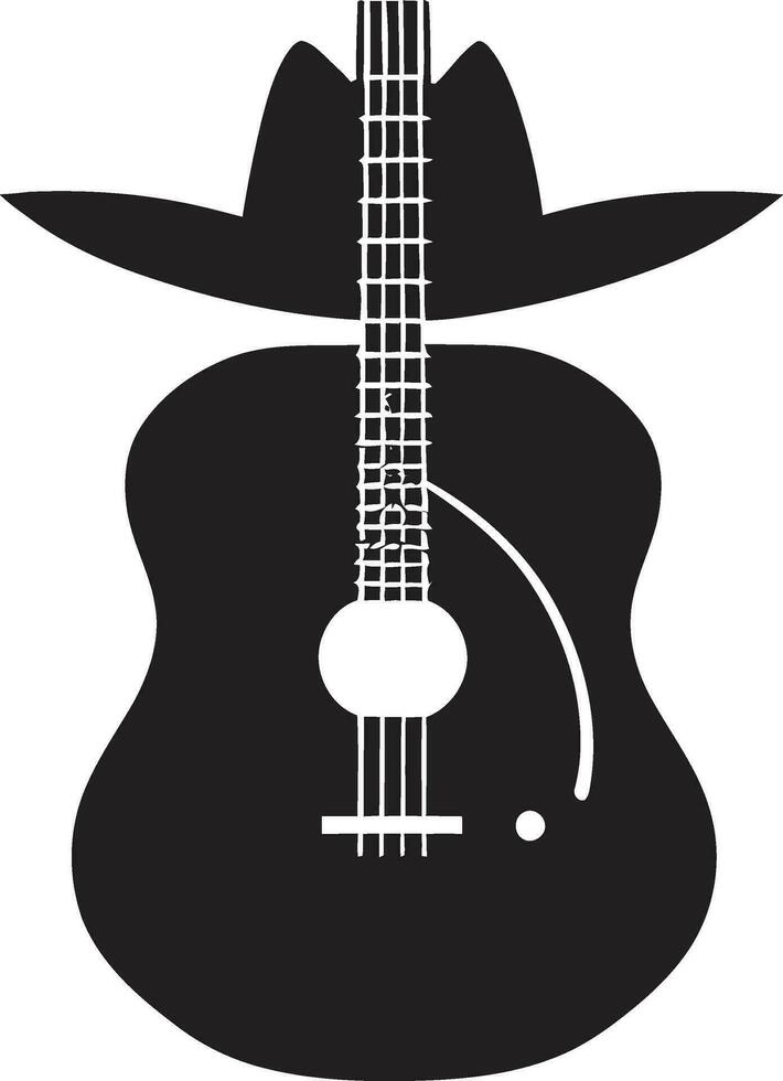 Acoustic Artistry Vector Guitar Logo Serenade Style Emblematic Guitar Emblem