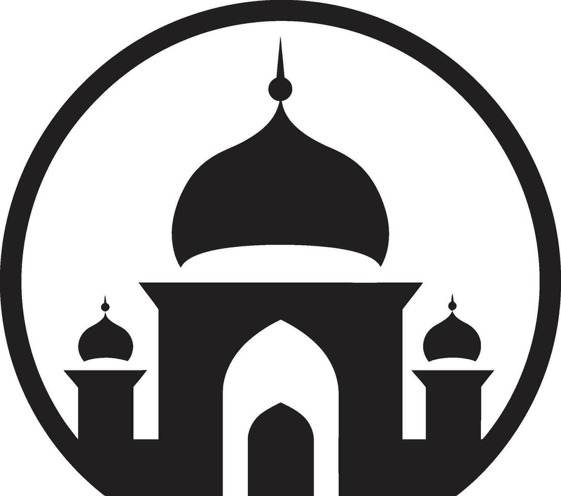 Heavenly Haven Mosque Vector Icon Minaret Majesty Emblematic Mosque Emblem