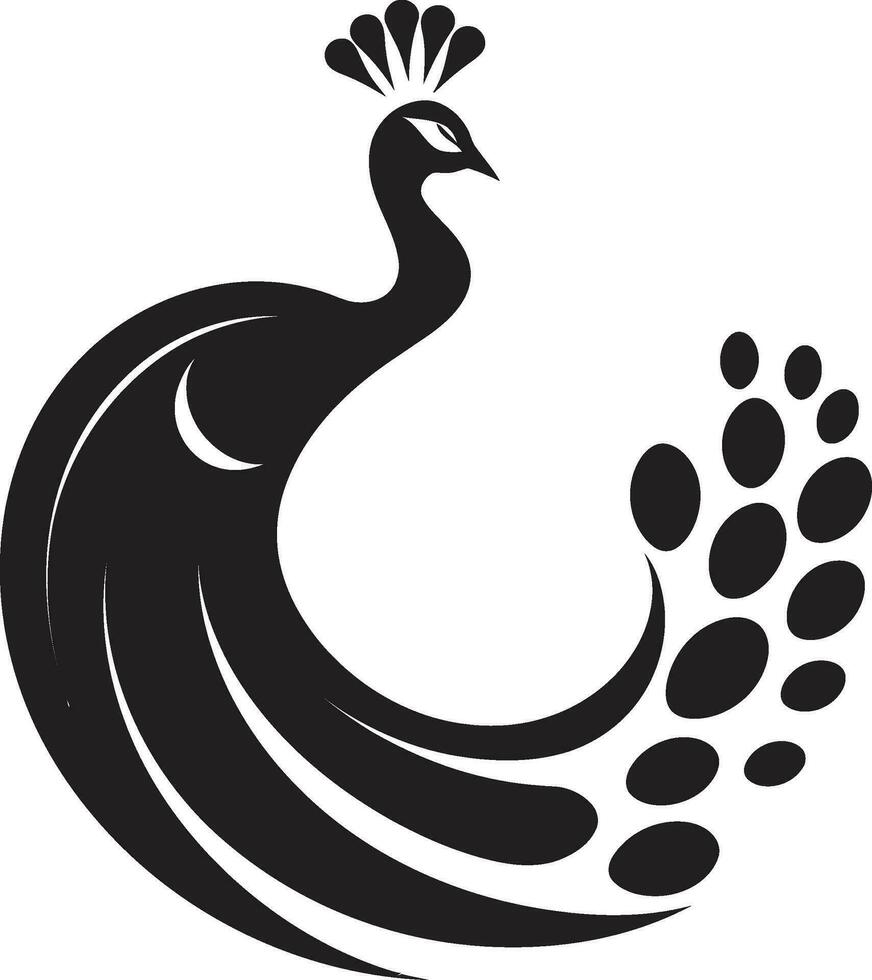 Luxe Plumage Peacock Logo Design Opulent Opus Emblematic Peacock Icon vector