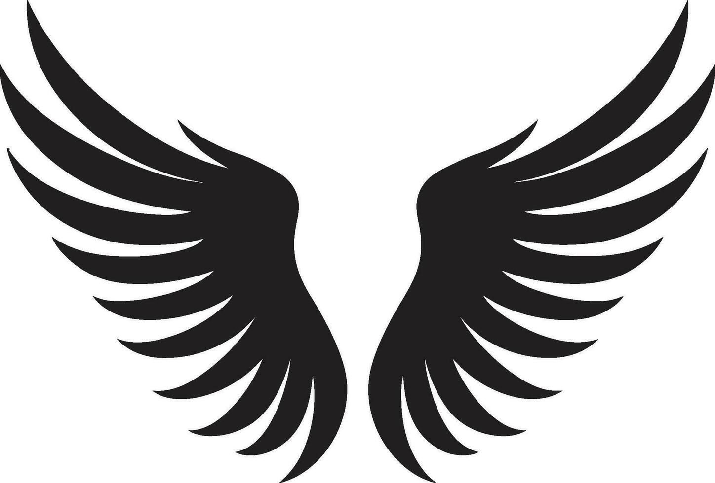 Ethereal Elegance Angel Icon Design Heavenly Halo Emblem of Wings vector