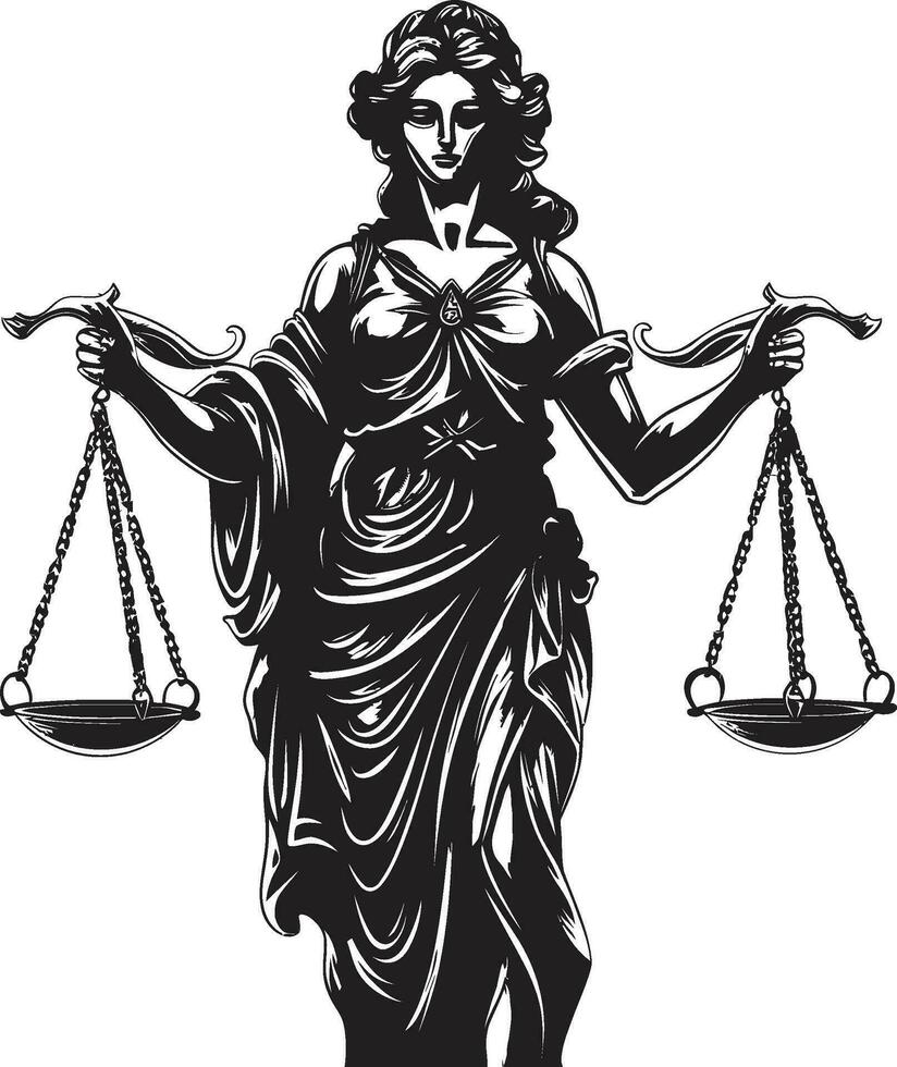 Scales Sovereignty Justice Lady Emblem Ethical Equity Lady of Justice Logo vector