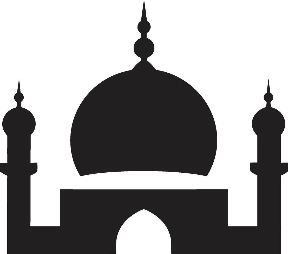 Celestial Citadel Emblematic Mosque Design Sanctified Structure Mosque Icon Vector