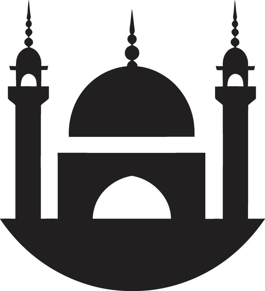 Divine Design Emblematic Mosque Logo Celestial Charm Iconic Mosque Vector