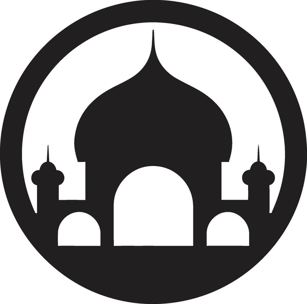 Sublime Symmetry Mosque Icon Design Celestial Center Emblematic Mosque Vector