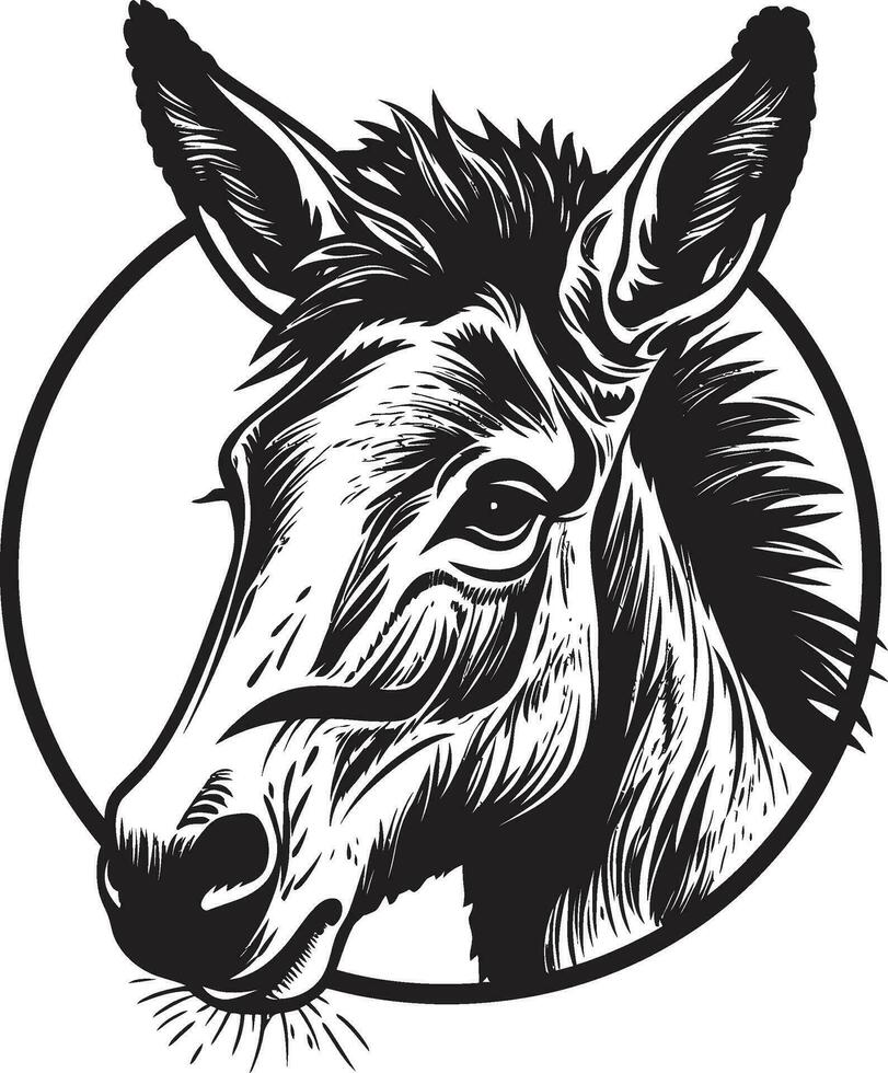 Mule Majesty Donkey Logo Vector Noble Nag Emblematic Design