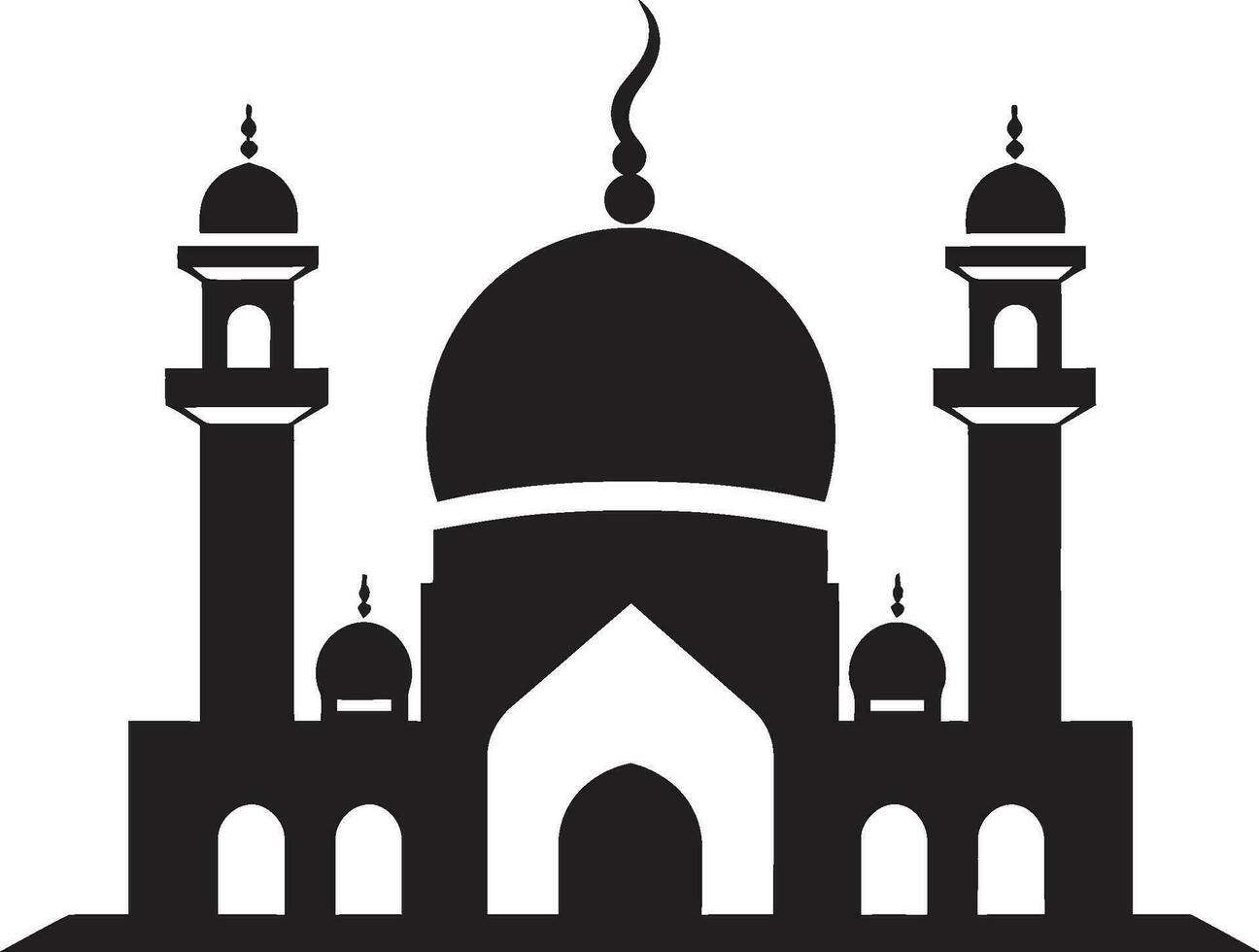 Sacred Symmetry Emblematic Mosque Icon Spiritual Refuge Mosque Logo Vector