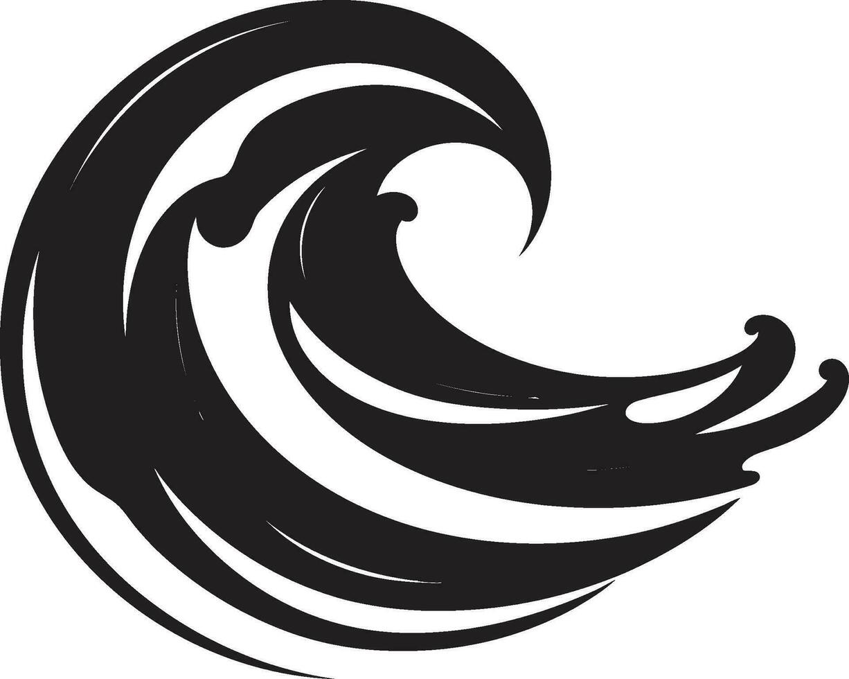 Tranquil Tide Minimalist Wave Iconic Emblem Ebb and Flow Water Wave Logo Vector