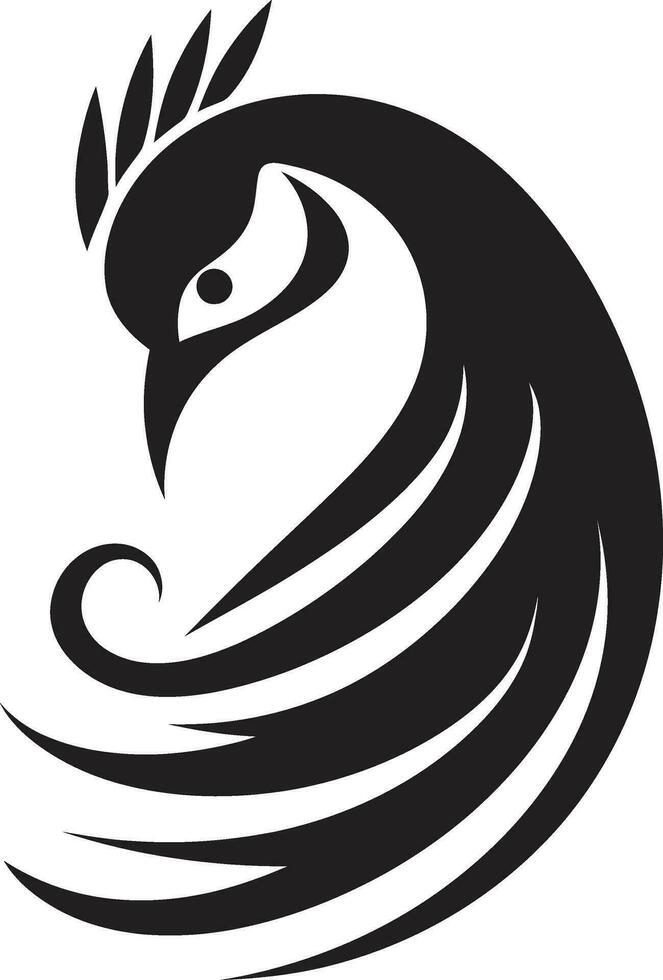 Avian Artistry Emblematic Design Chromatic Charm Peacock Icon Vector