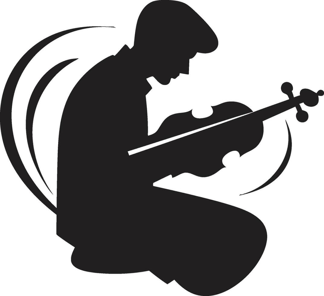 Fretboard Fantasia Musician Vector Design Acoustic Aria Guitar Player Emblem Design