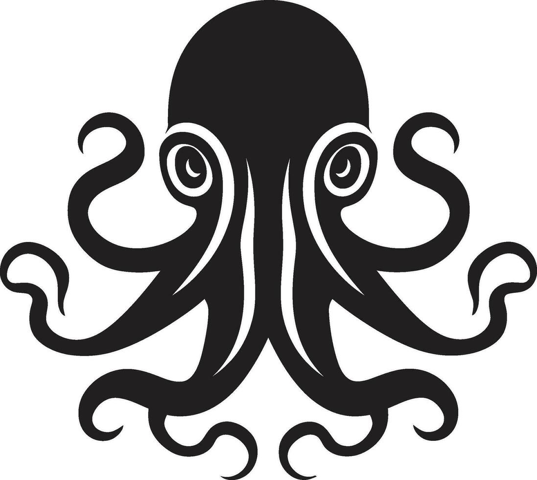 Subaquatic Serenity Emblematic Icon Cephalopod Canvas Logo Vector Icon