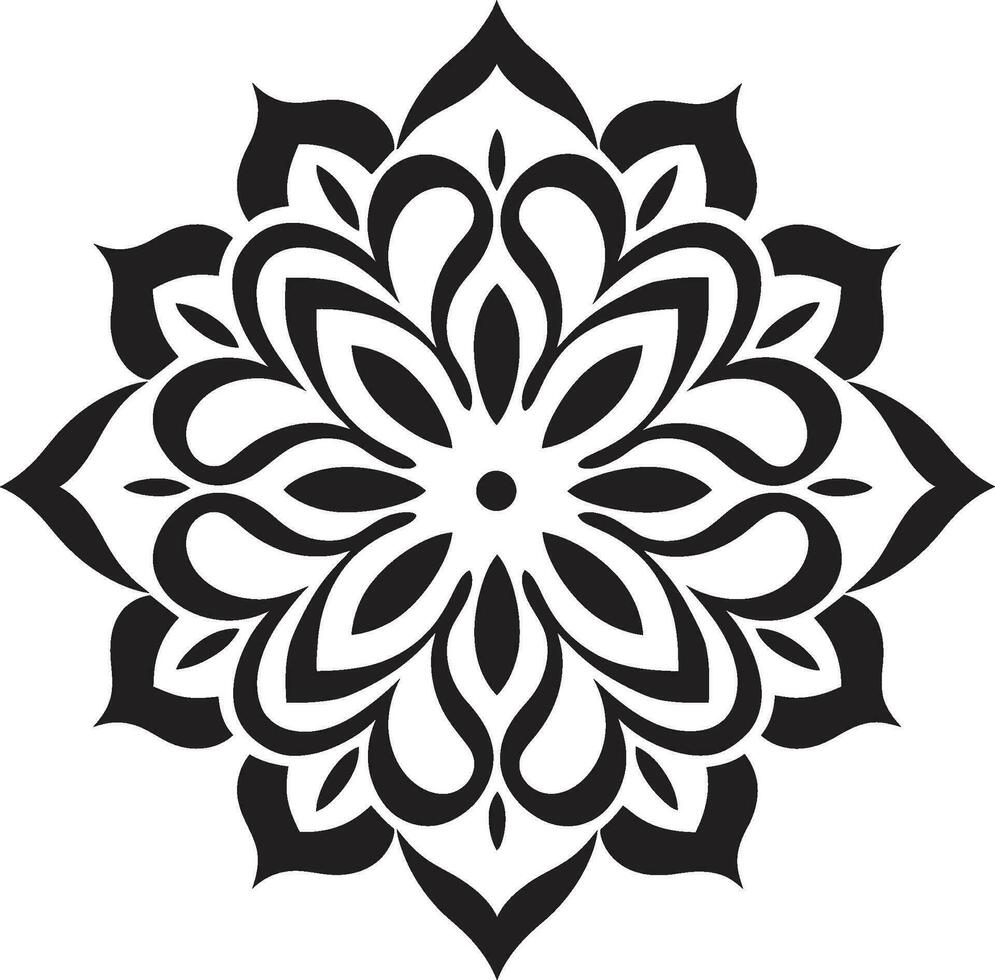 Ethereal Elegance Emblematic Mandala Design Tranquil Tondo Iconic Mandala Emblem vector