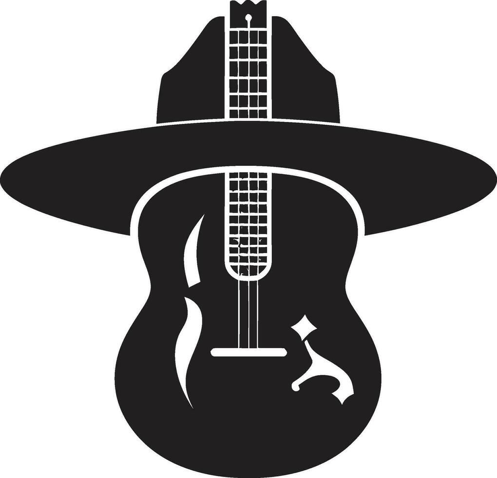 rasgueo serenata guitarra icono emblema acústico armonía vector guitarra diseño