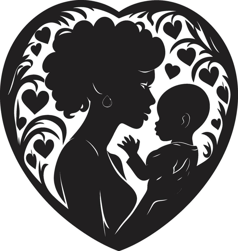 Unconditional Care Mothers Day Emblem Nurturing Moments Logo of Motherhood vector