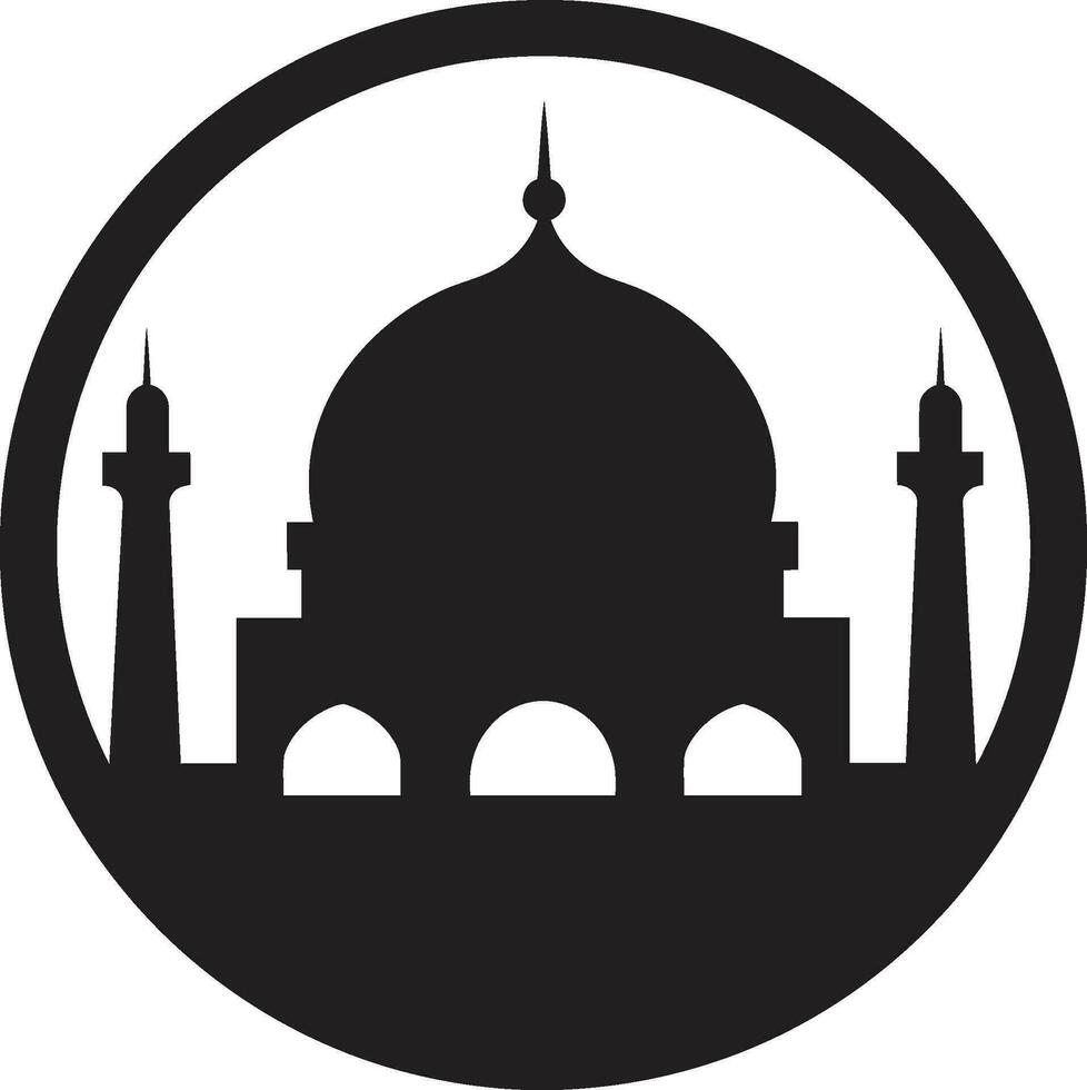 Celestial Charm Emblematic Mosque Design Sanctified Serenity Mosque Icon Vector