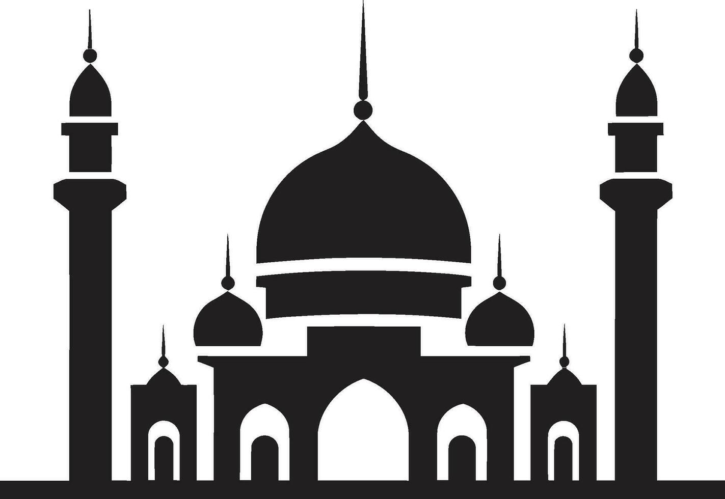 Spiritual Refuge Mosque Logo Vector Ornate Oasis Emblematic Mosque Design
