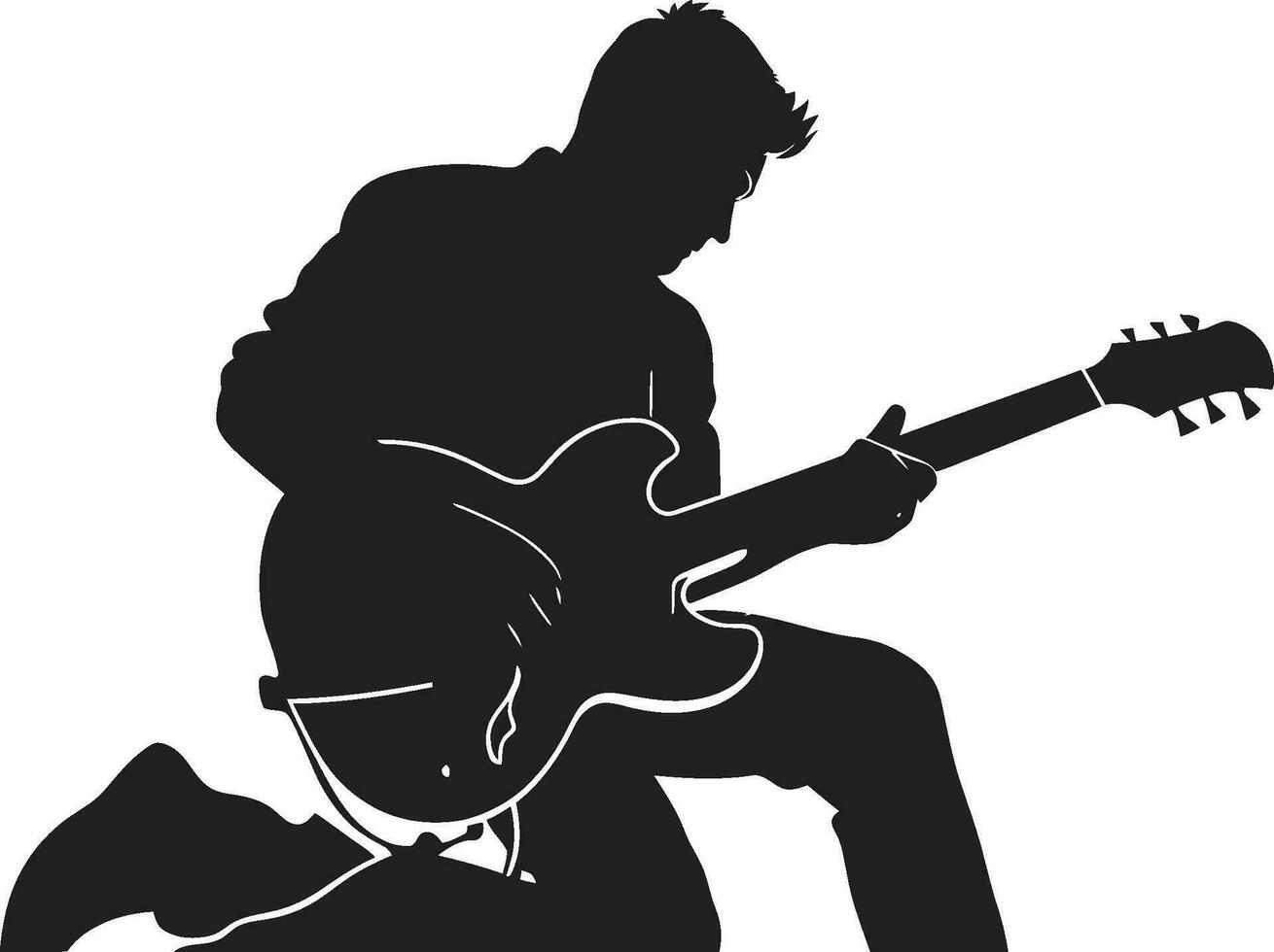 acústico himno guitarrista logo diseño ritmo ensueño músico vector icono