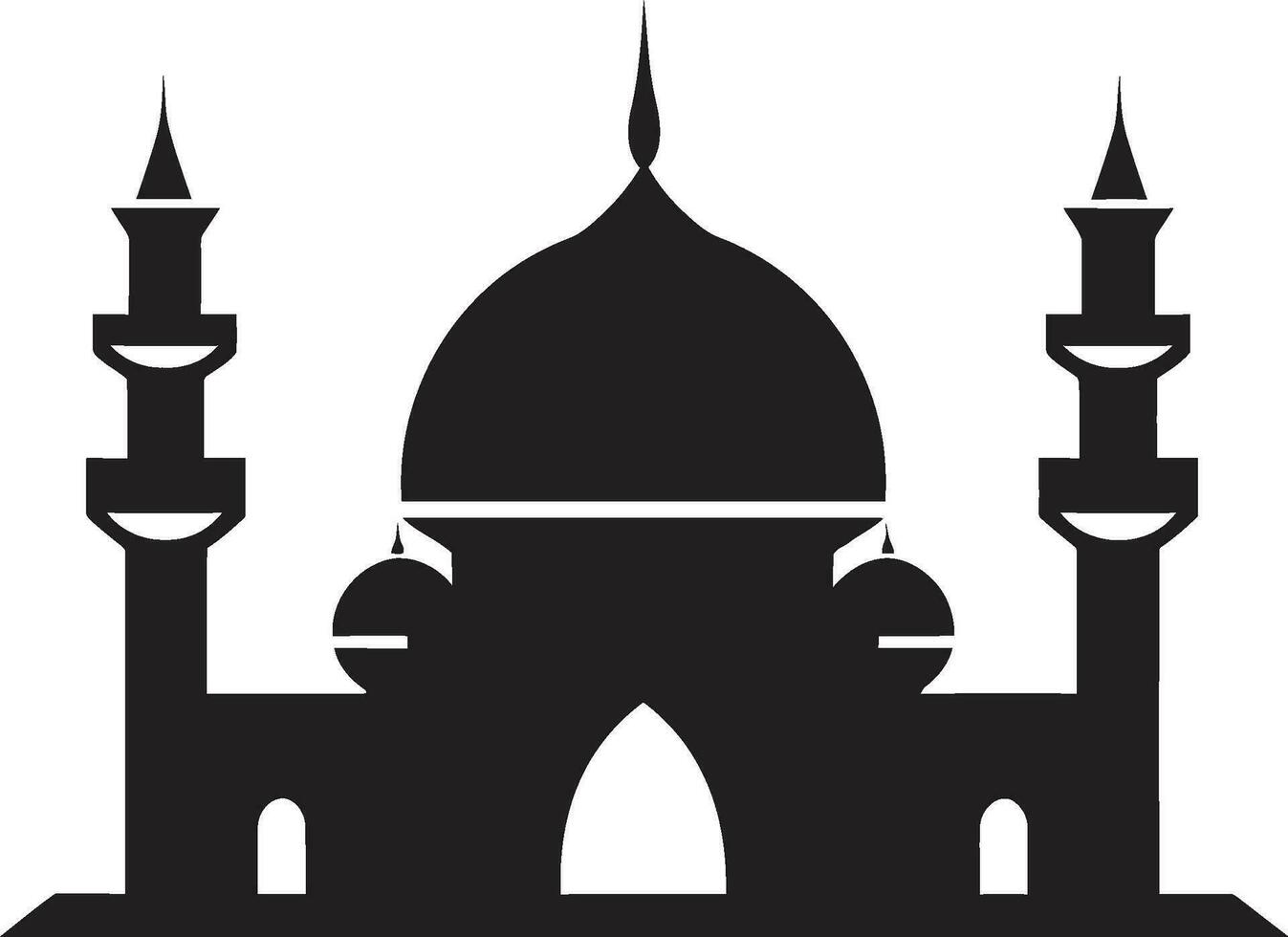 Tranquil Towers Mosque Icon Vector Serene Structure Emblematic Mosque Icon