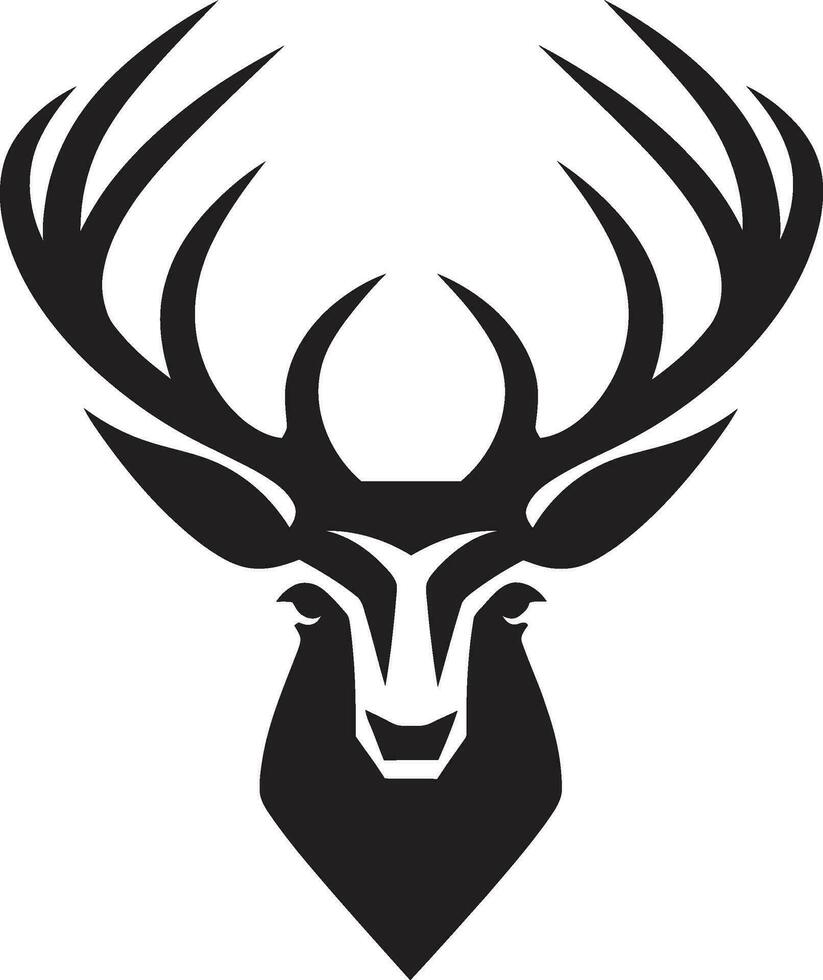 Majestic Antlers Deer Head Emblem Vector Design Graceful Wilderness Deer Head Vector Icon