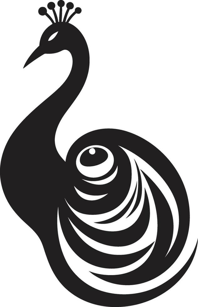 Avian Artistry Emblematic Design Chromatic Charm Peacock Icon Vector